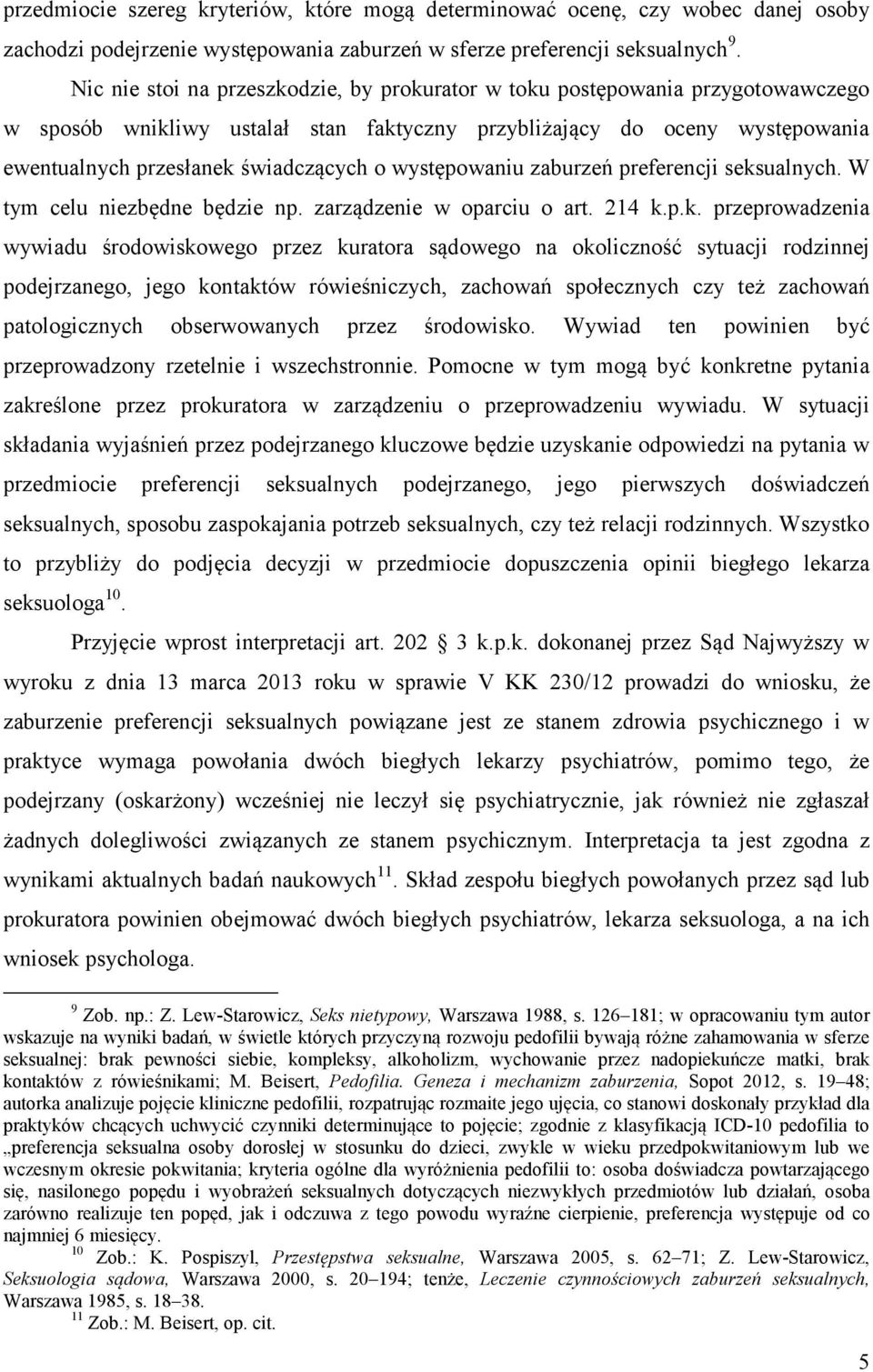 występowaniu zaburzeń preferencji seks