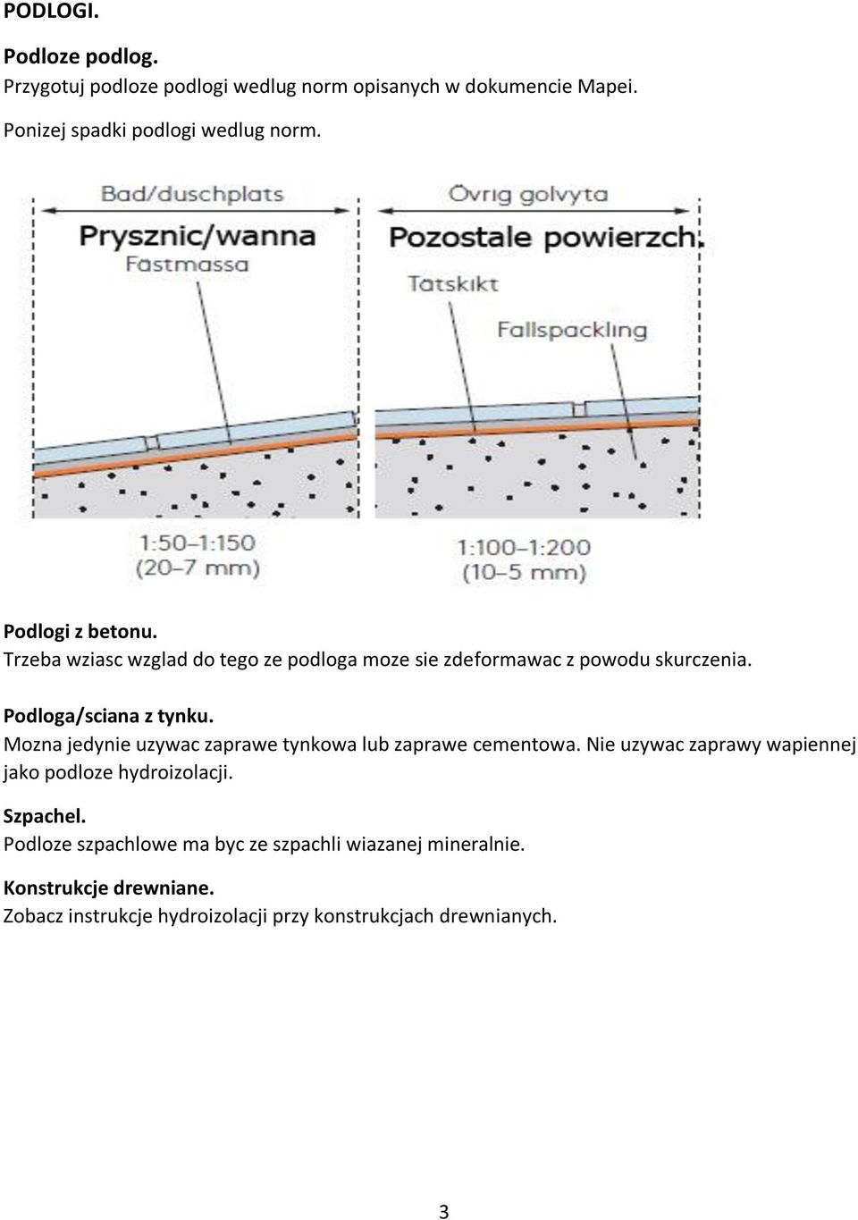 Mozna jedynie uzywac zaprawe tynkowa lub zaprawe cementowa. Nie uzywac zaprawy wapiennej jako podloze hydroizolacji. Szpachel.
