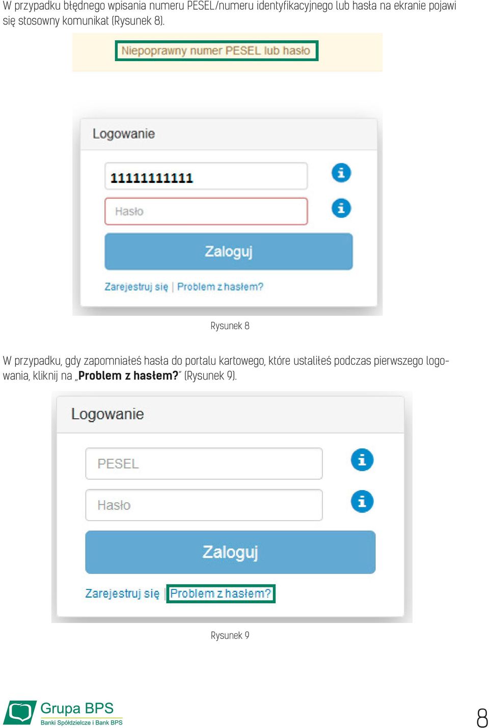 Rysunek 8 W przypadku, gdy zapomniałeś hasła do portalu kartowego, które