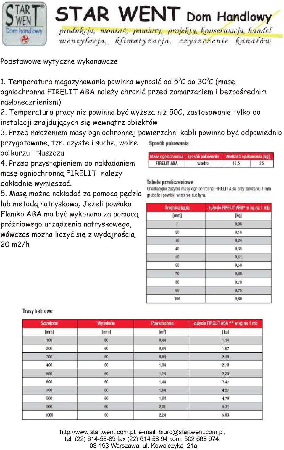 Temperatura pracy nie powinna być wyższa niż 50C, zastosowanie tylko do instalacji znajdujących się wewnątrz obiektów 3.