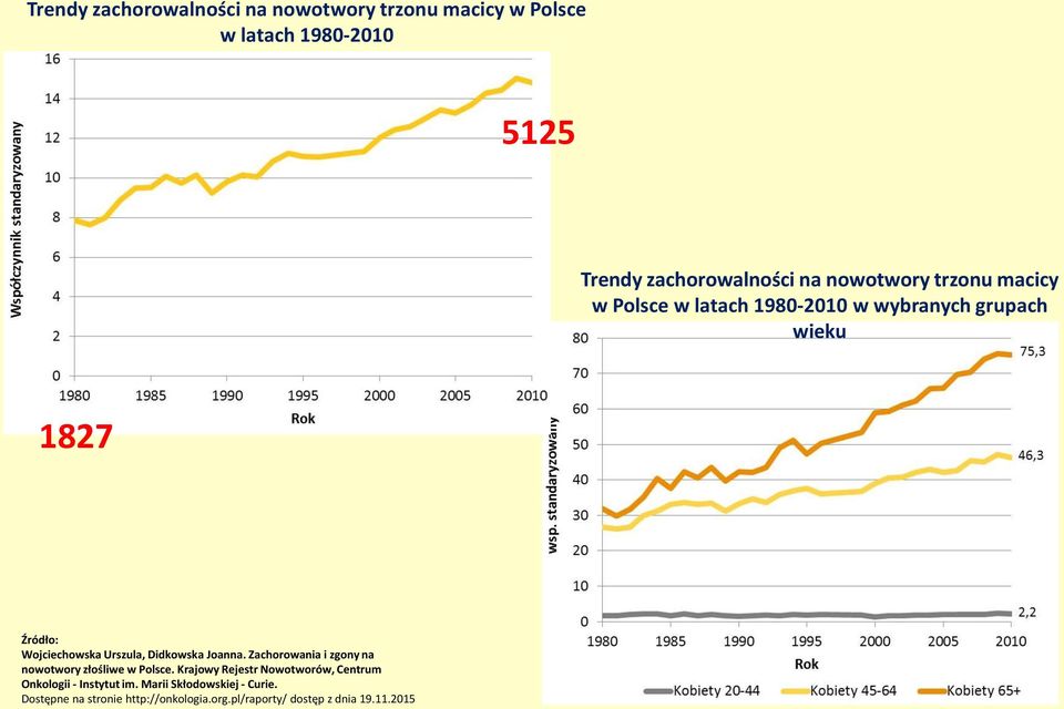 Didkowska Joanna. Zachorowania i zgony na nowotwory złośliwe w Polsce.