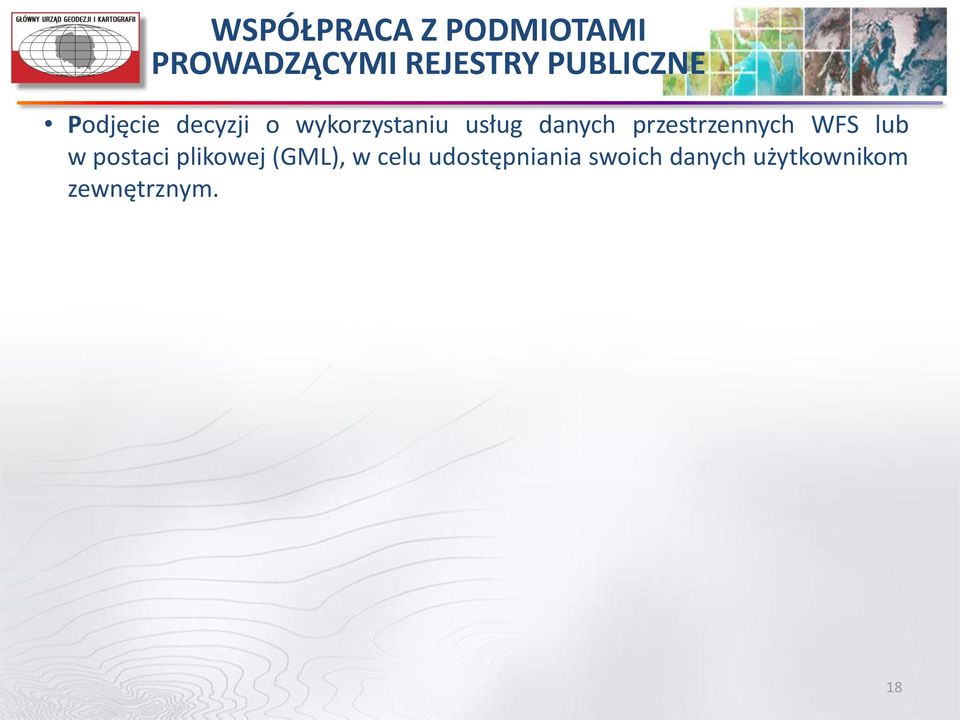 danych przestrzennych WFS lub w postaci plikowej