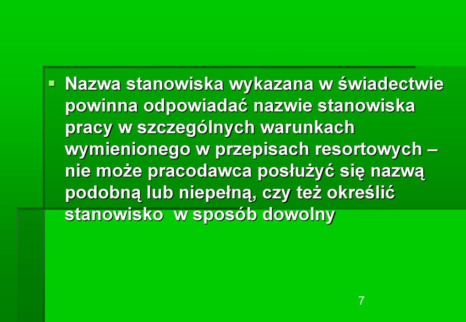 przepisach resortowych nie może pracodawca posłużyć się nazwą