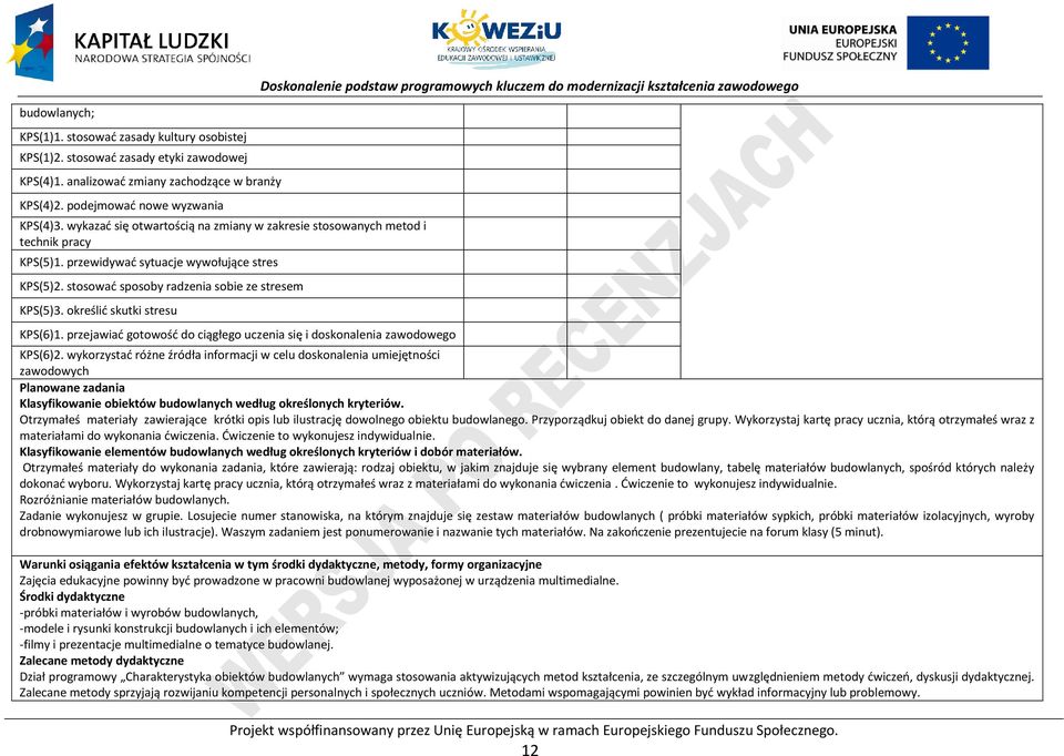 określić skutki stresu KS(6)1. przejawiać gotowość do ciągłego uczenia się i doskonalenia zawodowego KS(6)2.