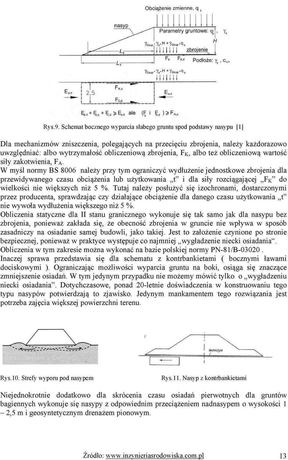 zbrojenia, F K, albo też obliczeniową wartość siły zakotwienia, F A.
