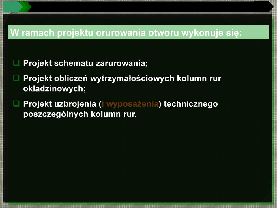 wytrzymałościowych kolumn rur okładzinowych; Projekt