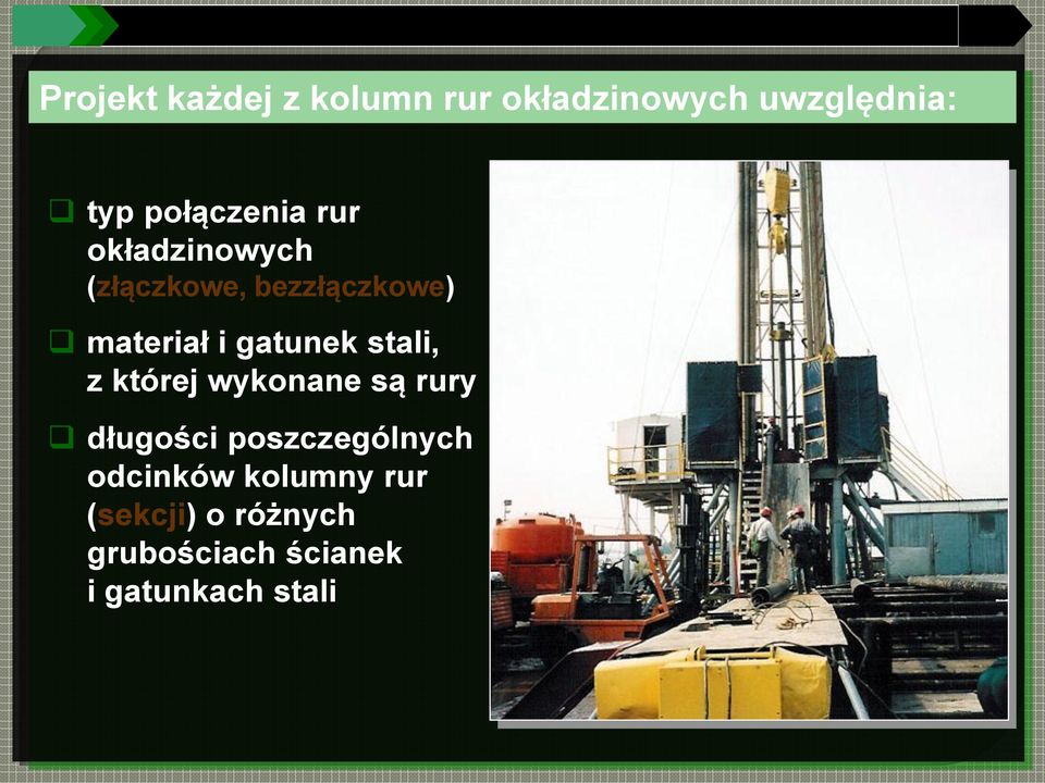 gatunek stali, z której wykonane są rury długości poszczególnych