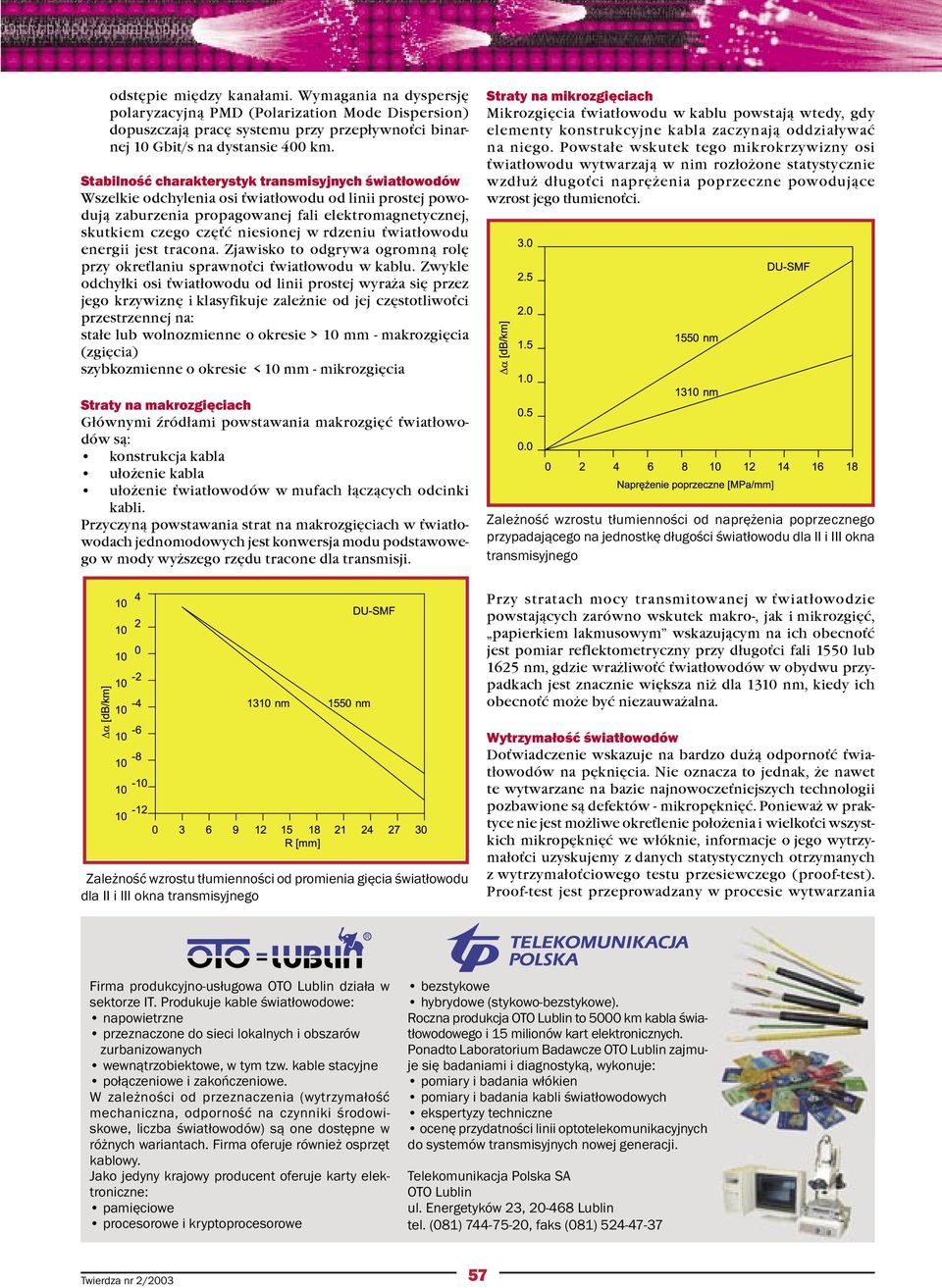 rdzeniu wiat³owodu energii jest tracona. Zjawisko to odgrywa ogromn¹ rolê przy okrelaniu sprawnoci wiat³owodu w kablu.