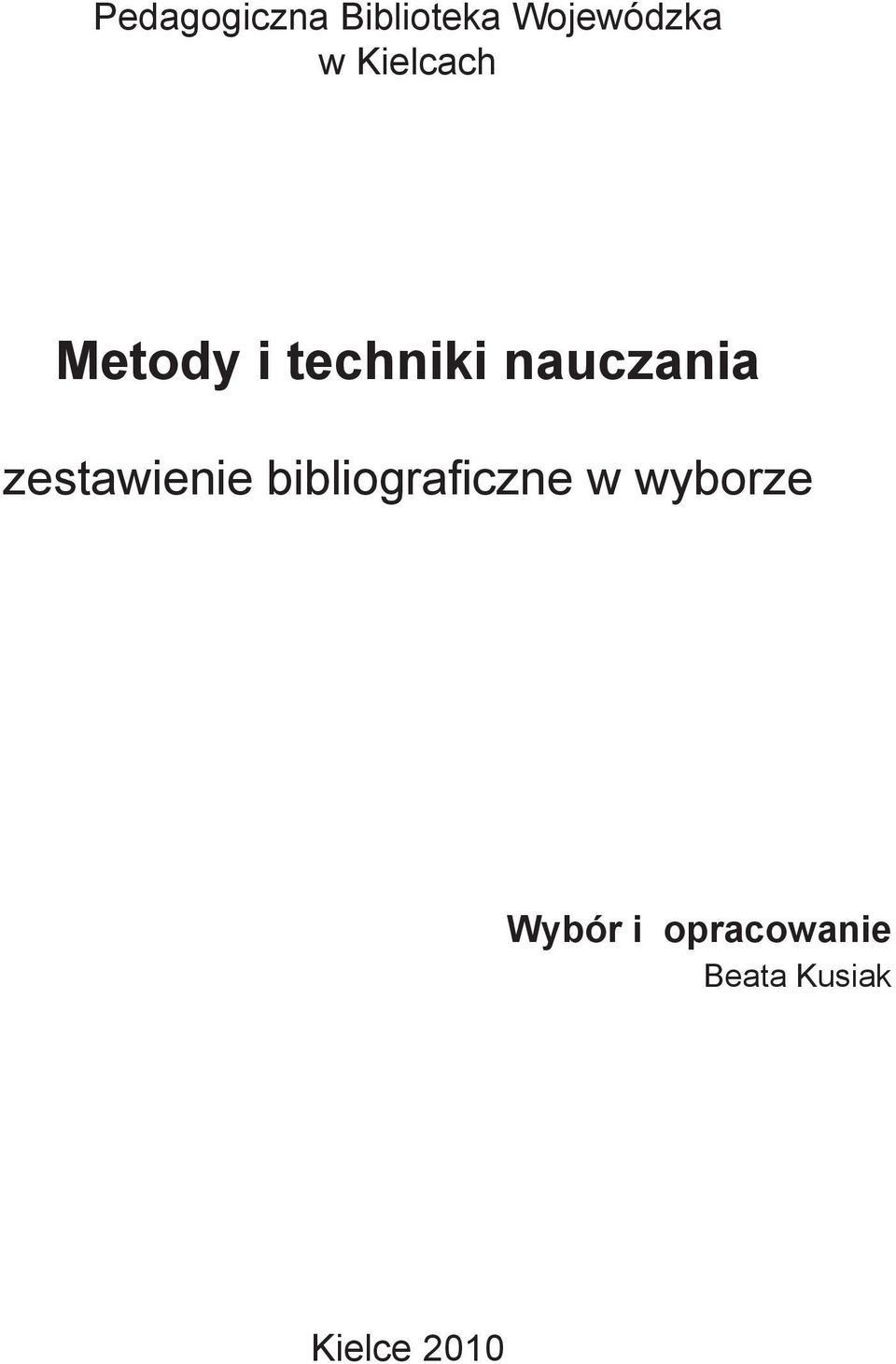 zestawienie bibliograficzne w wyborze