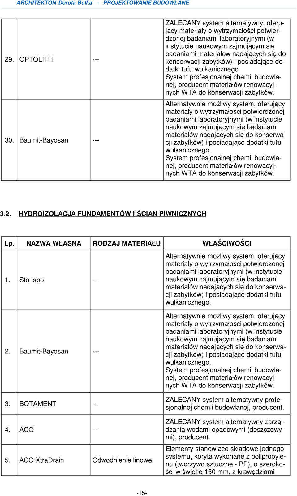 do konserwacji zabytków) i posiadające dodatki tufu wulkanicznego. System profesjonalnej chemii budowlanej, producent materiałów renowacyjnych WTA do konserwacji zabytków.