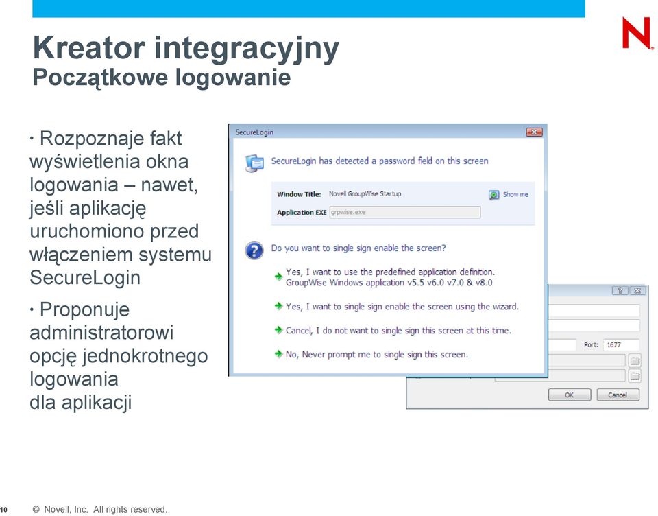 uruchomiono przed włączeniem systemu SecureLogin