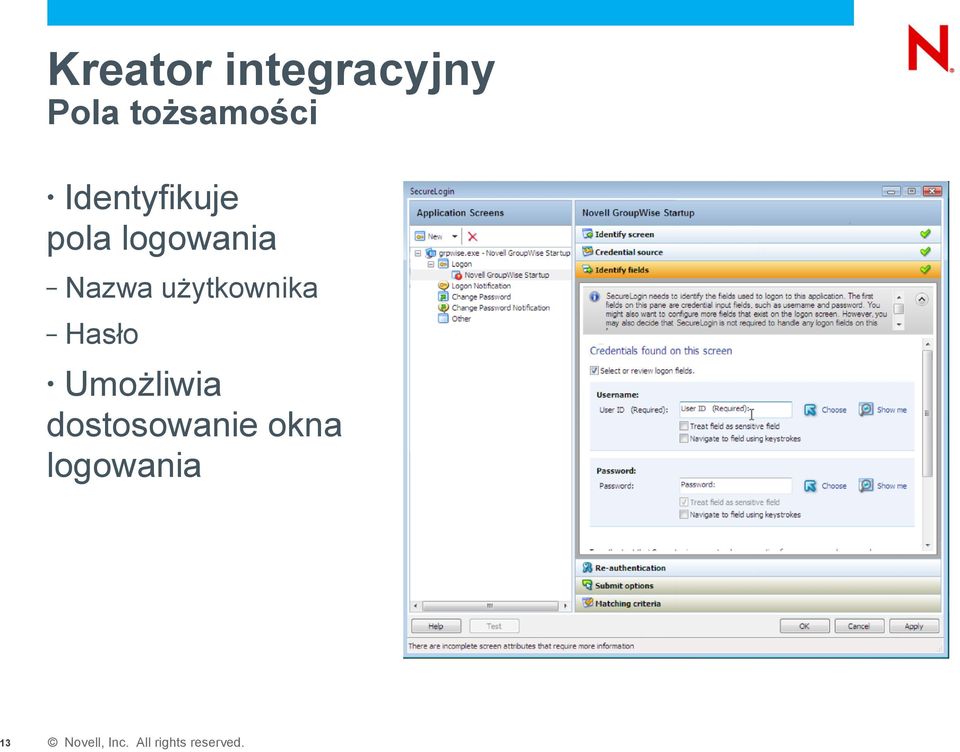 logowania Nazwa użytkownika