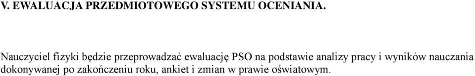 na podsawie analizy pracy i wyników nauczania