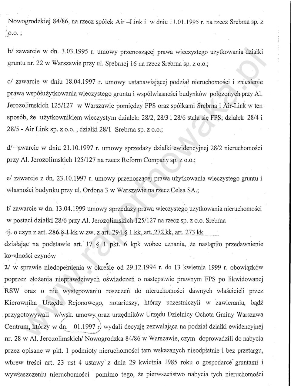 umowy ustanawiajq_cej podzial nieruchomosci i zniesienie prawa wsp6luzytkowania wieczystego gruntu i wsp6lwlasnosci budynk6w pol:ozonych przy Al.