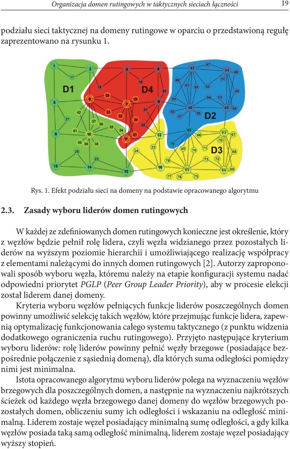 liderów na wyższym poziomie hierarchii i umożliwiającego realizację współpracy z elementami należącymi do innych domen rutingowych [2].