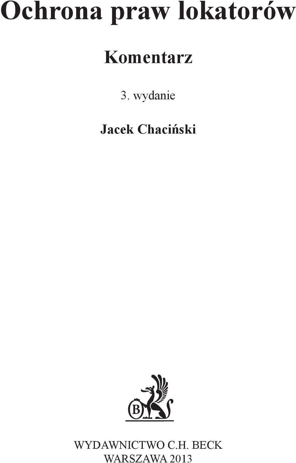 wydanie Jacek Chaciński