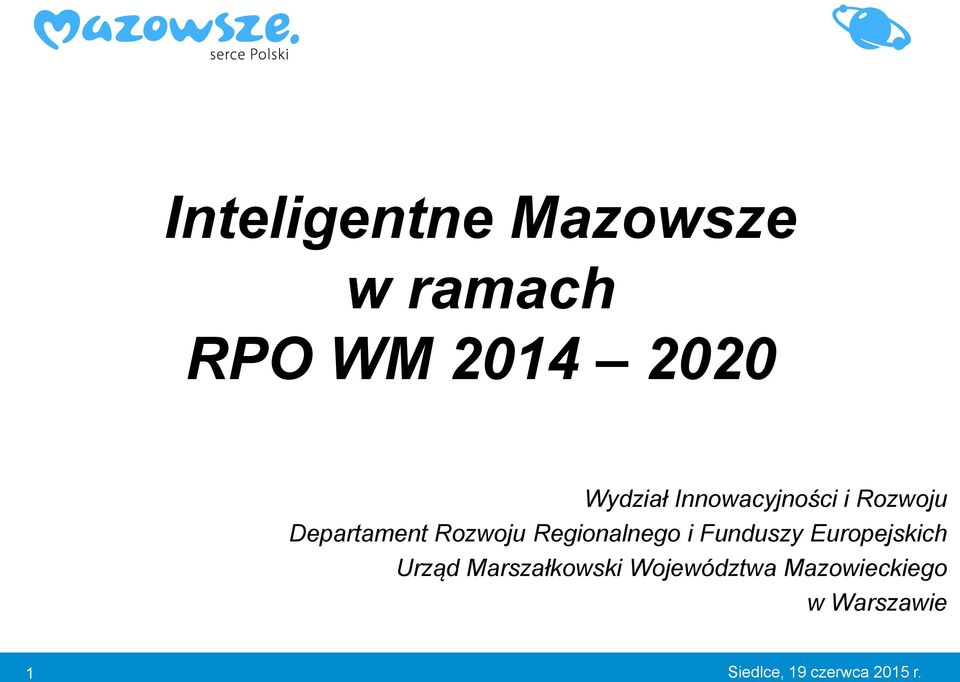 Regionalnego i Funduszy Europejskich Urząd Marszałkowski