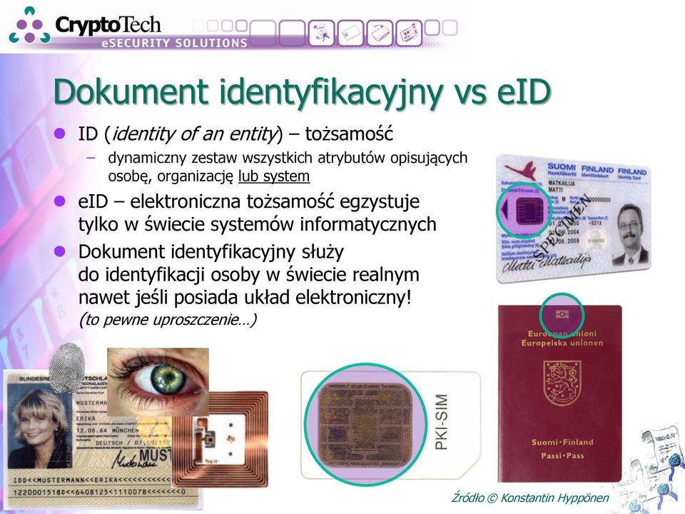 świecie systemów informatycznych Dokument identyfikacyjny służy do identyfikacji osoby w świecie