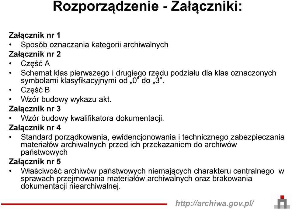 Załącznik nr 4 Standard porządkowania, ewidencjonowania i technicznego zabezpieczania materiałów archiwalnych przed ich przekazaniem do archiwów państwowych