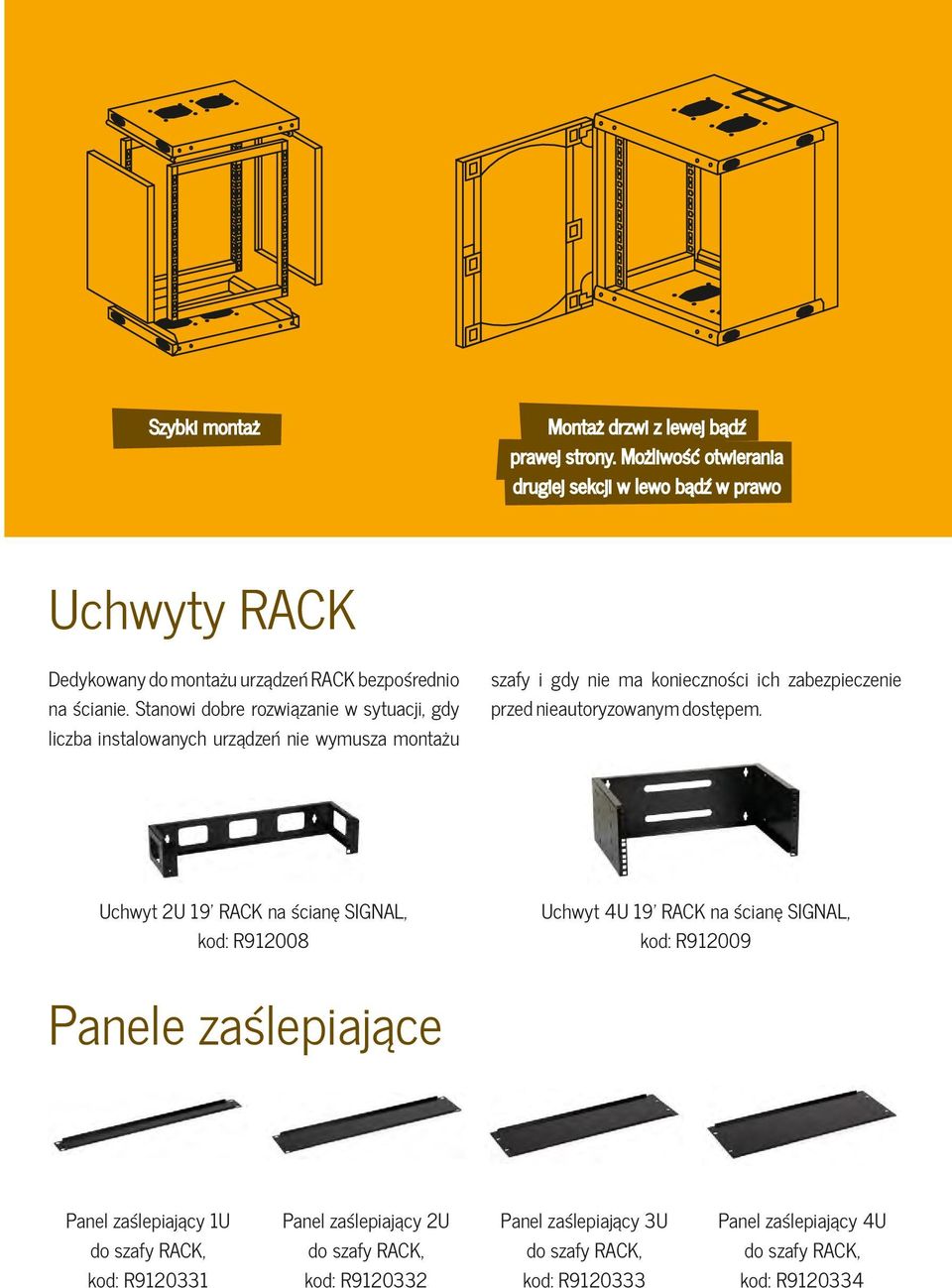 Otwory wentylacyjne w ścianach bocznych. Szafa wykona z blachy stalowej. Kolor czarny RAL9004. Fabrycznie zapakowana tylko jedno pudło. Zamek w drzwiach przednich oraz w pokrywie tylnej.