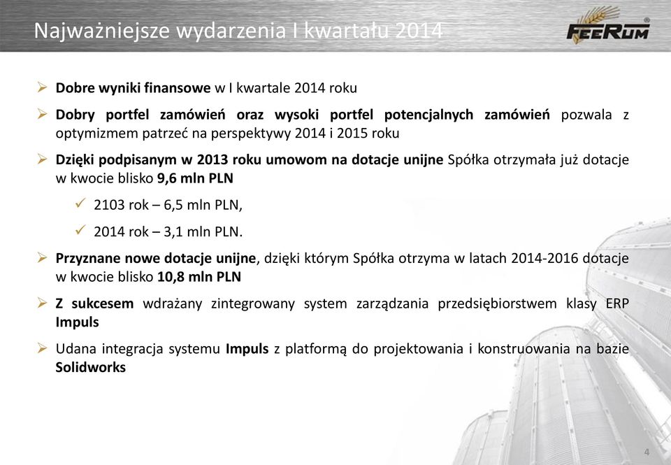rok 6,5 mln PLN, 2014 rok 3,1 mln PLN.