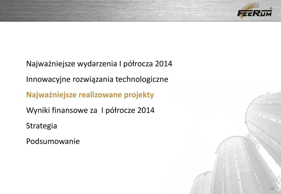 Najważniejsze realizowane projekty Wyniki