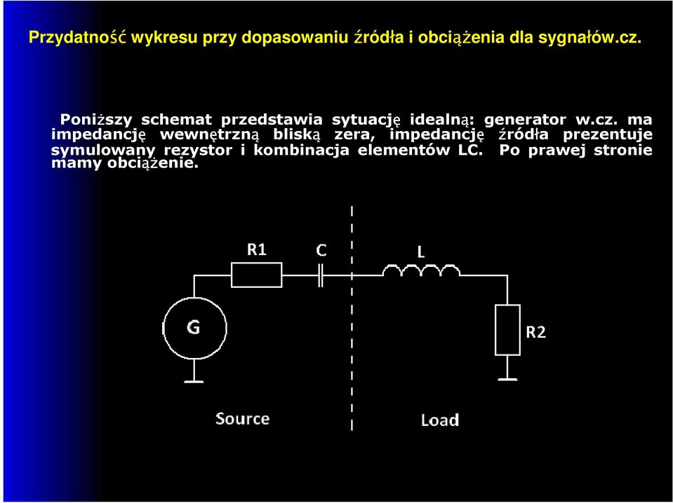 impedancję wewnętrzną bliską zera, impedancję źródła prezentuje