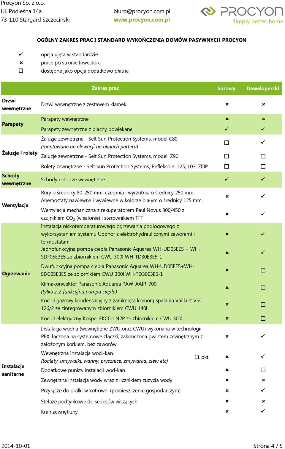 Protection Systems, Refleksole: 125, 103, ZIIIP Schody robocze wewnętrzne Rury o średnicy 80-250 mm, czerpnia i wyrzutnia o średnicy 250 mm.