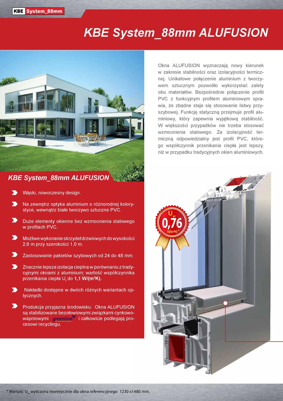 Bezpośrednie połączenie profili PVC z funkcyjnym profilem aluminiowym sprawia, że zbędne staje się stosowanie listwy przyszybowej.