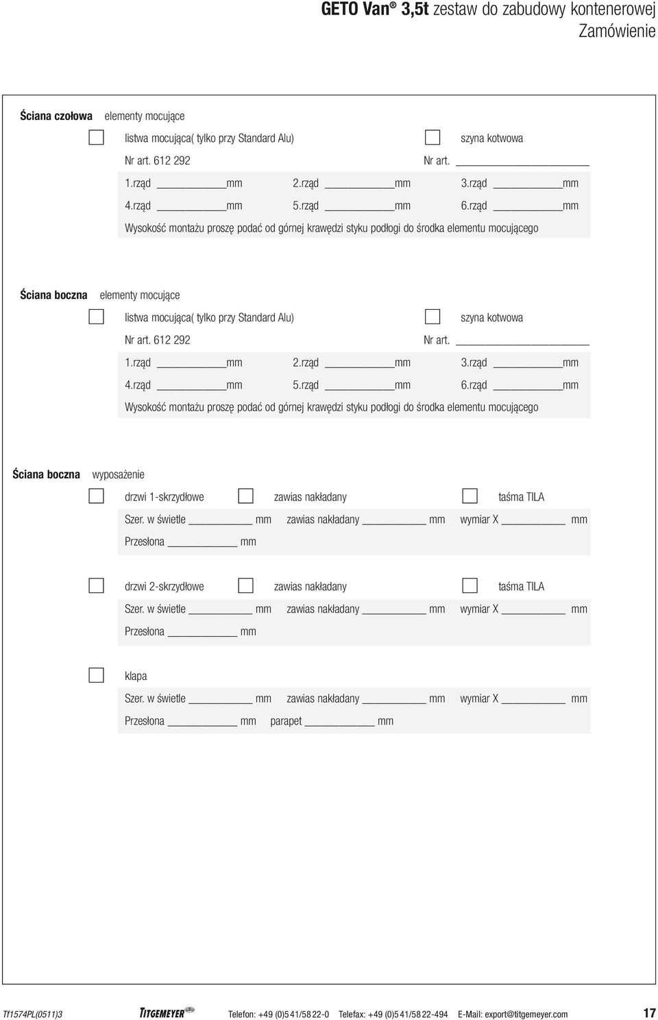 612 292 Nr art. 1.rząd mm 2.rząd mm 3.rząd mm 4.rząd mm 5.rząd mm 6.