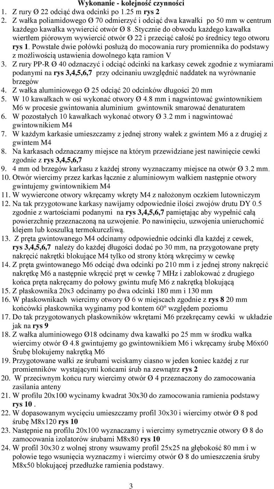 Powstałe dwie połówki posłużą do mocowania rury promiennika do podstawy z możliwością ustawienia dowolnego kąta ramion V 3.