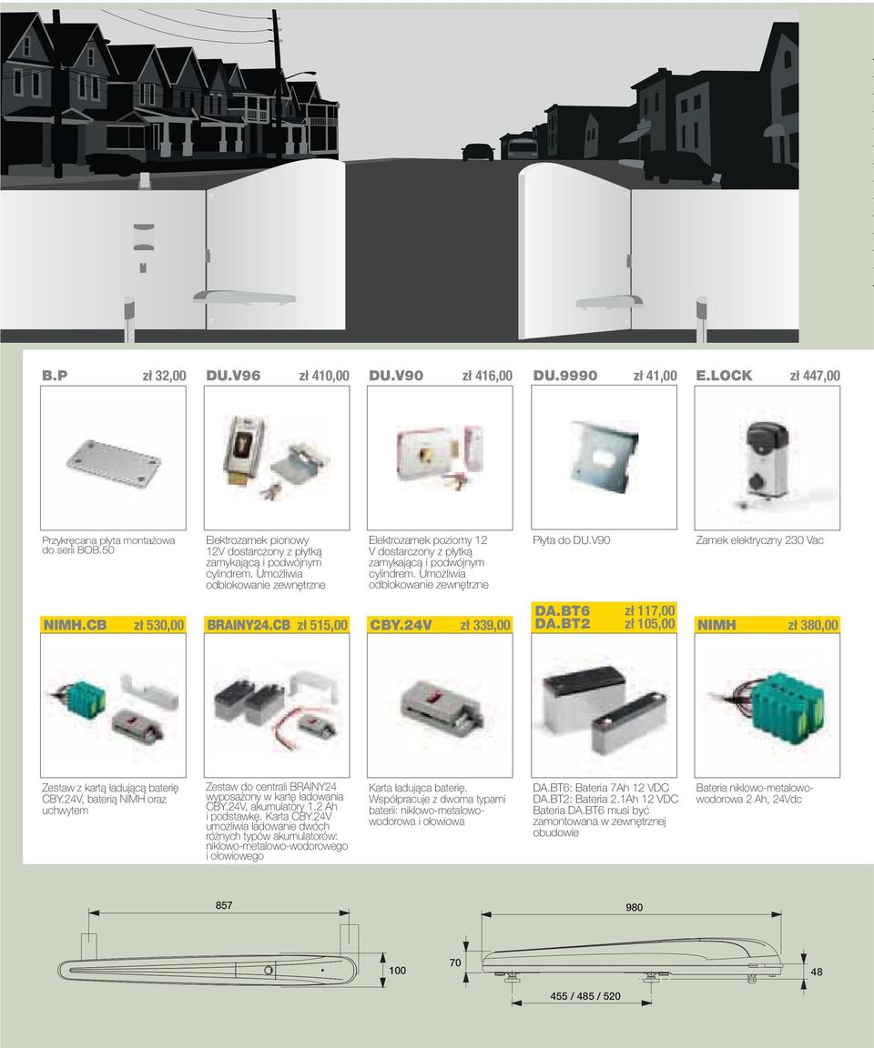 Umożliwia odblokowanie zewnętrzne Płyta do DU.V90 Zamek elektryczny 230 Vac NIMH.CB DA.BT6 zł 117,00 zł 530,00 BRAINY24.CB zł 515,00 CBY.24V zł 339,00 DA.