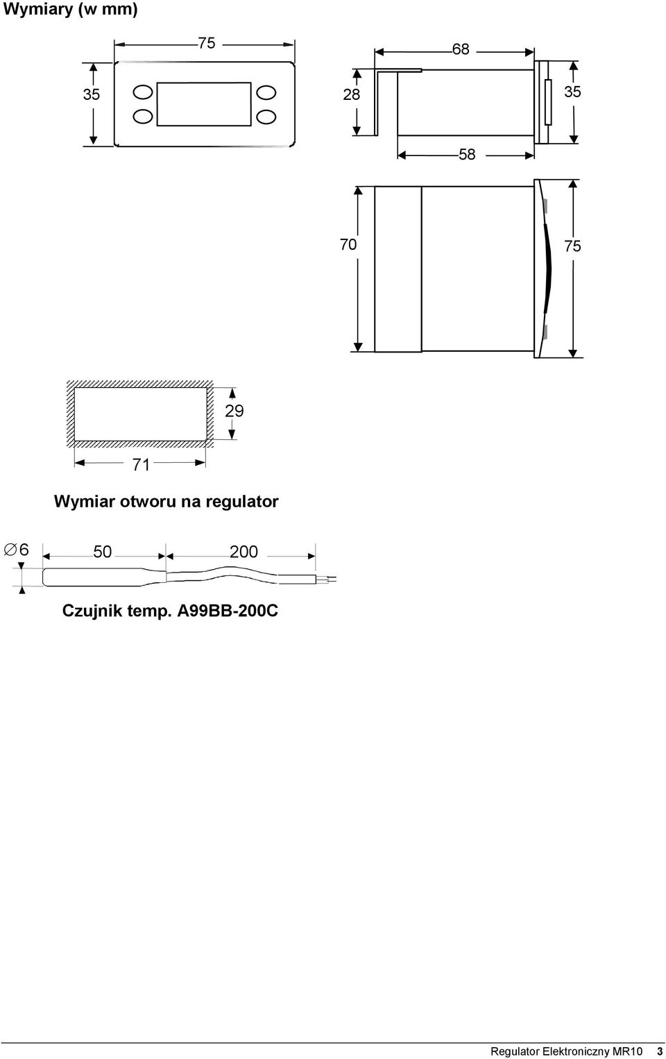 regulator 6 50 200 Czujnik temp.