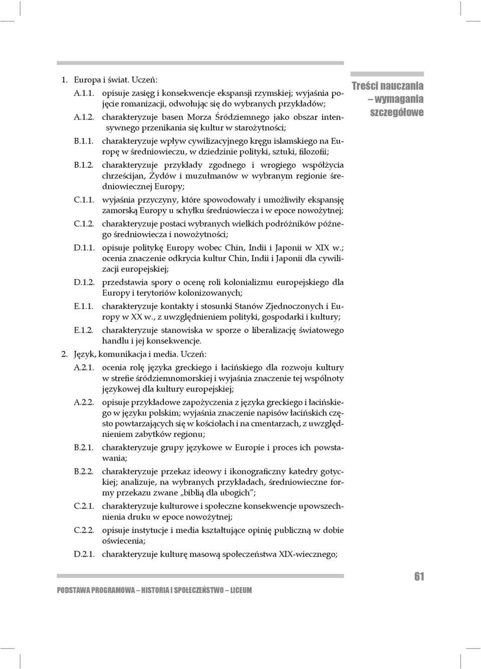 1. charakteryzuje wpływ cywilizacyjnego kręgu islamskiego na Europę w śred nio wieczu, w dziedzinie polityki, sztuki, filozofii; B.1.2.