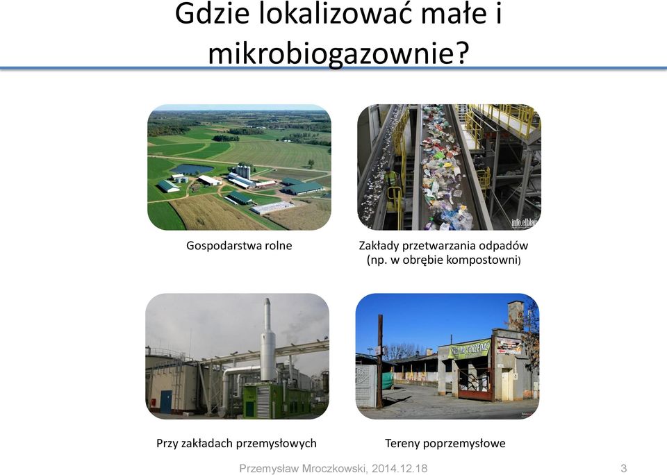 (np. w obrębie kompostowni) Przy zakładach