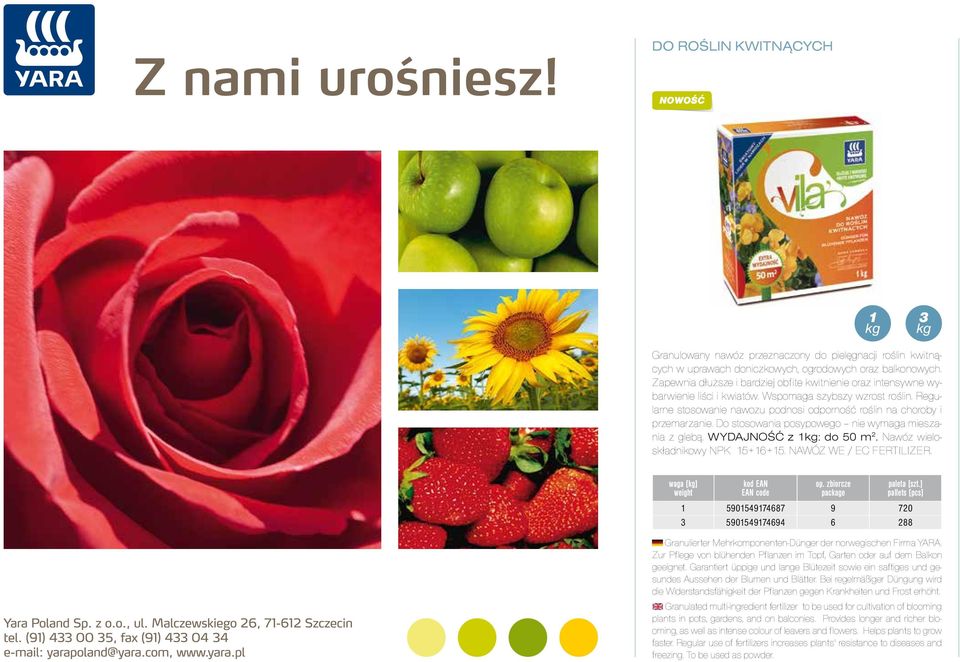 Regularne stosowanie nawozu podnosi odporność roślin na choroby i przemarzanie. Do stosowania posypowego nie wymaga mieszania z glebą. WYDAJNOŚĆ z : do 50 m 2. Nawóz wieloskładnikowy NPK 5+6+5.