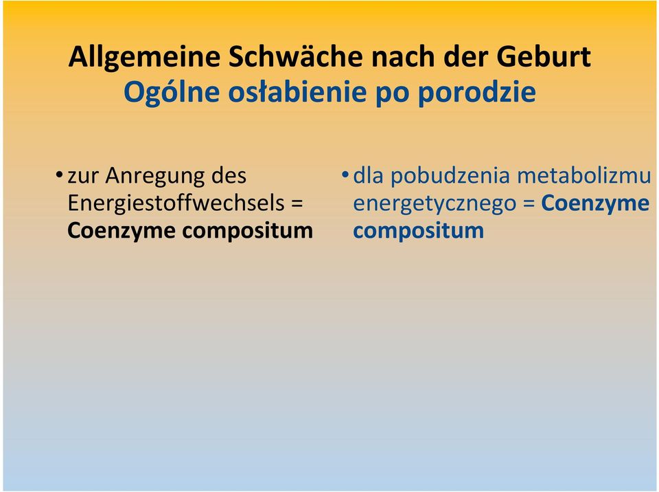 Energiestoffwechsels = Coenzyme compositum dla