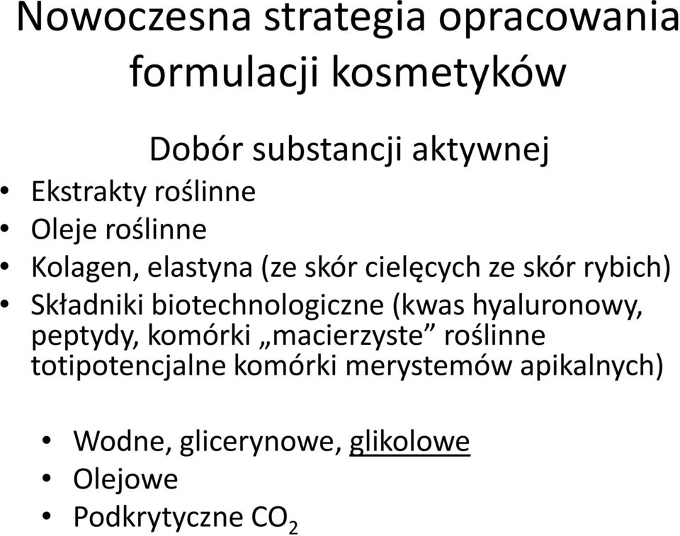 (kwas hyaluronowy, peptydy, komórki macierzyste roślinne totipotencjalne