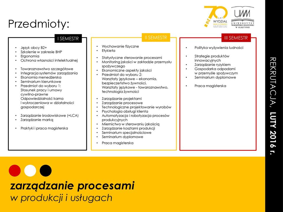 Zarządzanie marką Praktyki i praca magisterska Wychowanie fizyczne Etykieta Statystyczne sterowanie procesami Monitoring jakości w zakładzie przemysłu spożywczego Ekonomiczne aspekty jakości