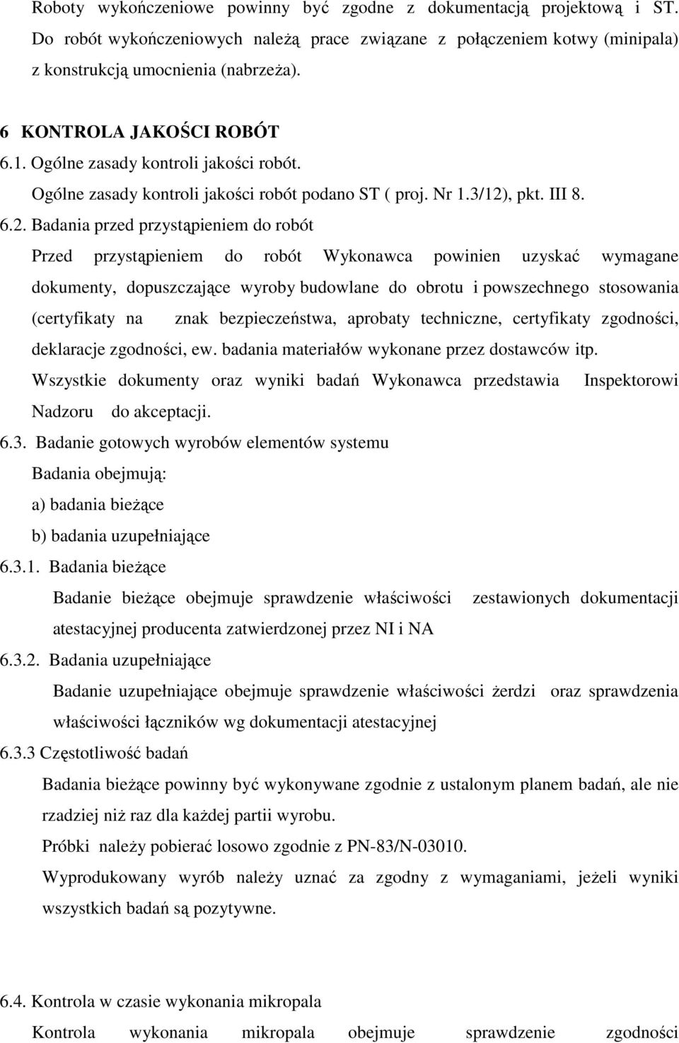 , pkt. III 8. 6.2.