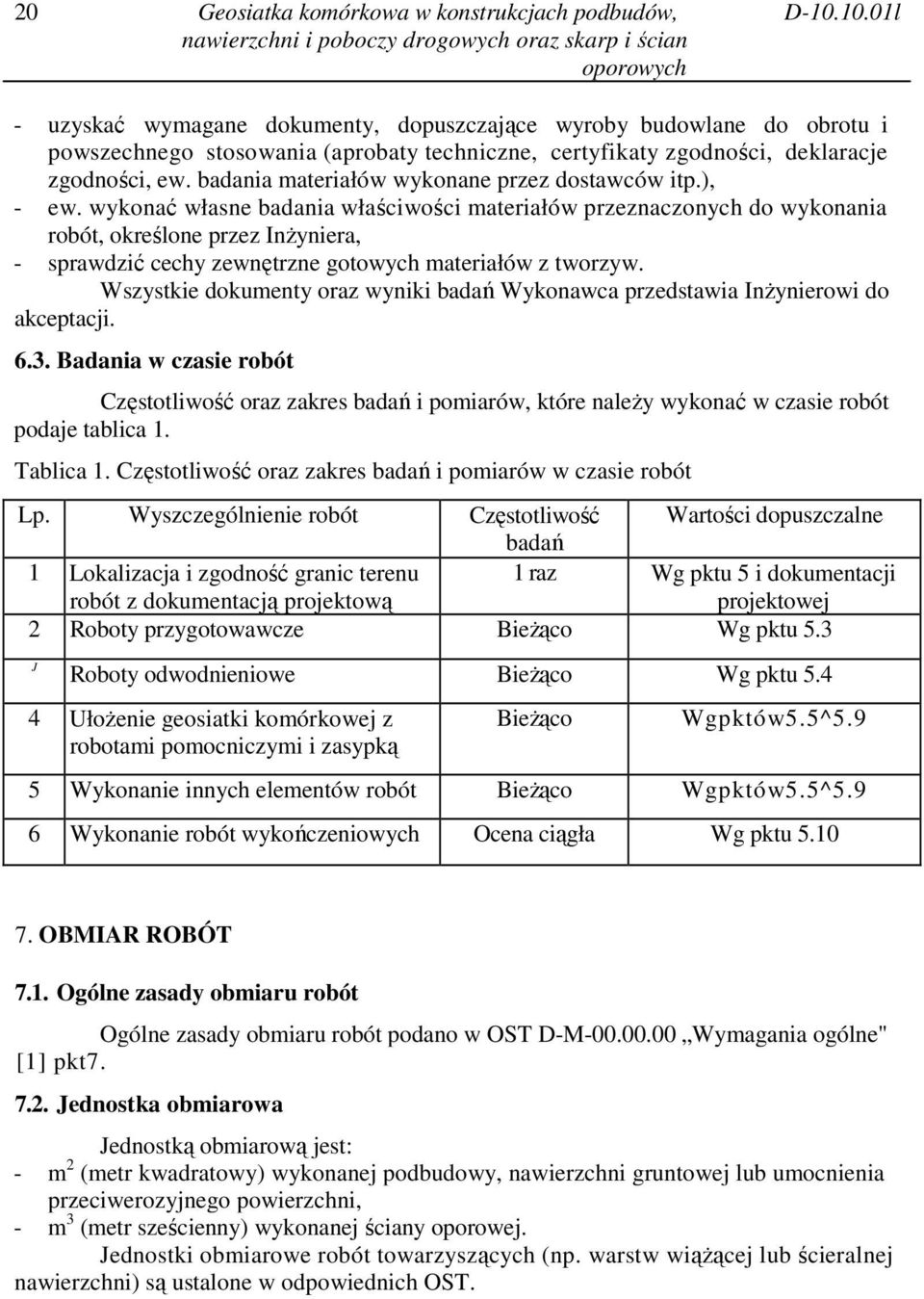 badania materiałów wykonane przez dostawców itp.), - ew.