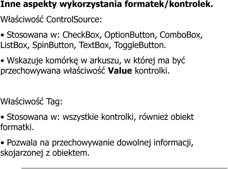 TextBox, ToggleButton.
