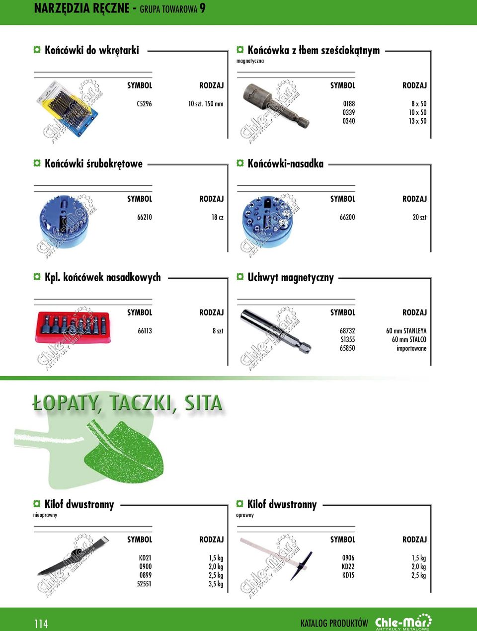 końcówek nasadkowych Uchwyt magnetyczny 66113 8 szt 68732 S1355 65850 60 mm STANLEYA 60 mm STALCO importowane Kilof