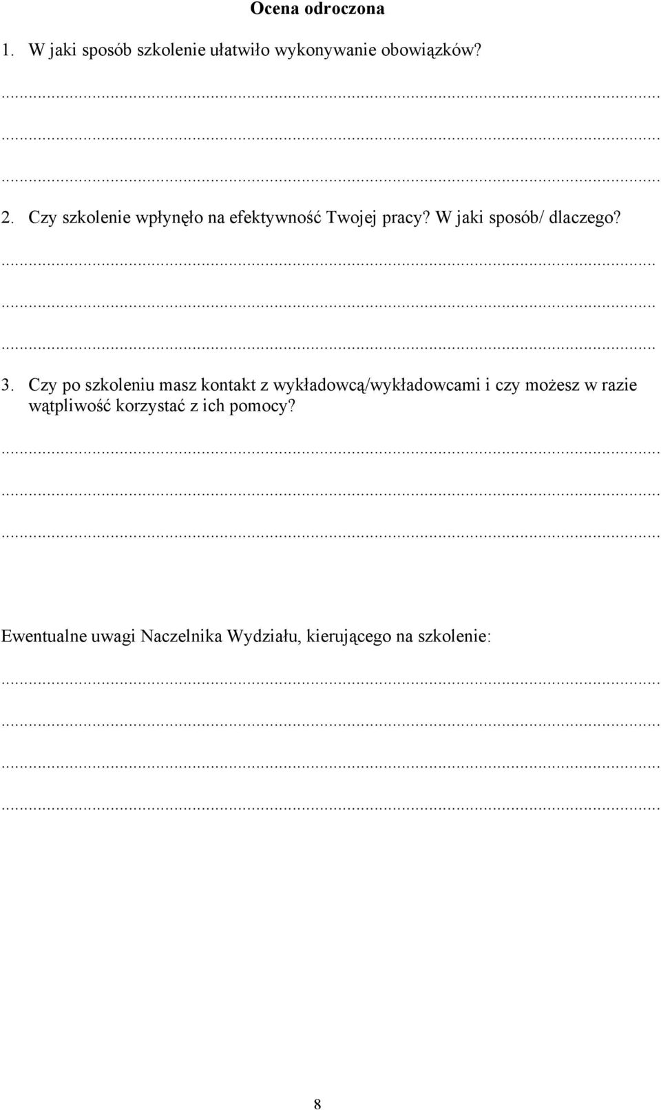 Czy po szkoleniu masz kontakt z wykładowcą/wykładowcami i czy możesz w razie