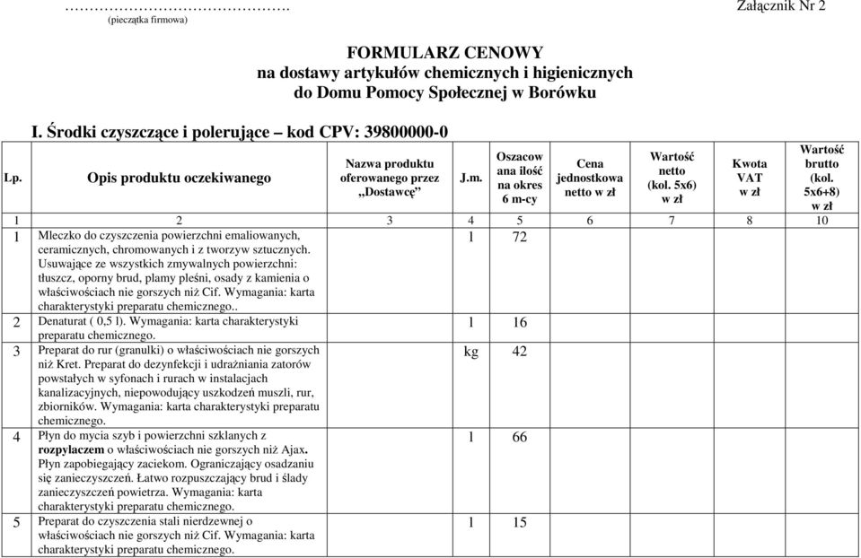 5x6) 1 2 3 4 5 6 7 8 10 1 Mleczko do czyszczenia powierzchni emaliowanych, ceramicznych, chromowanych i z tworzyw sztucznych.