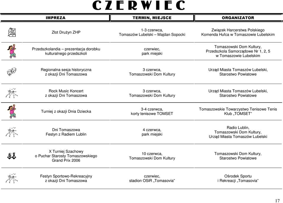 Tomaszowa 3 czerwca, Turniej z okazji Dnia Dziecka 3-4 czerwca, korty tenisowe TOMSET Tomaszowskie Towarzystwo Tenisowe Tenis Klub TOMSET Dni Tomaszowa Festyn z Radiem Lublin 4 czerwca,