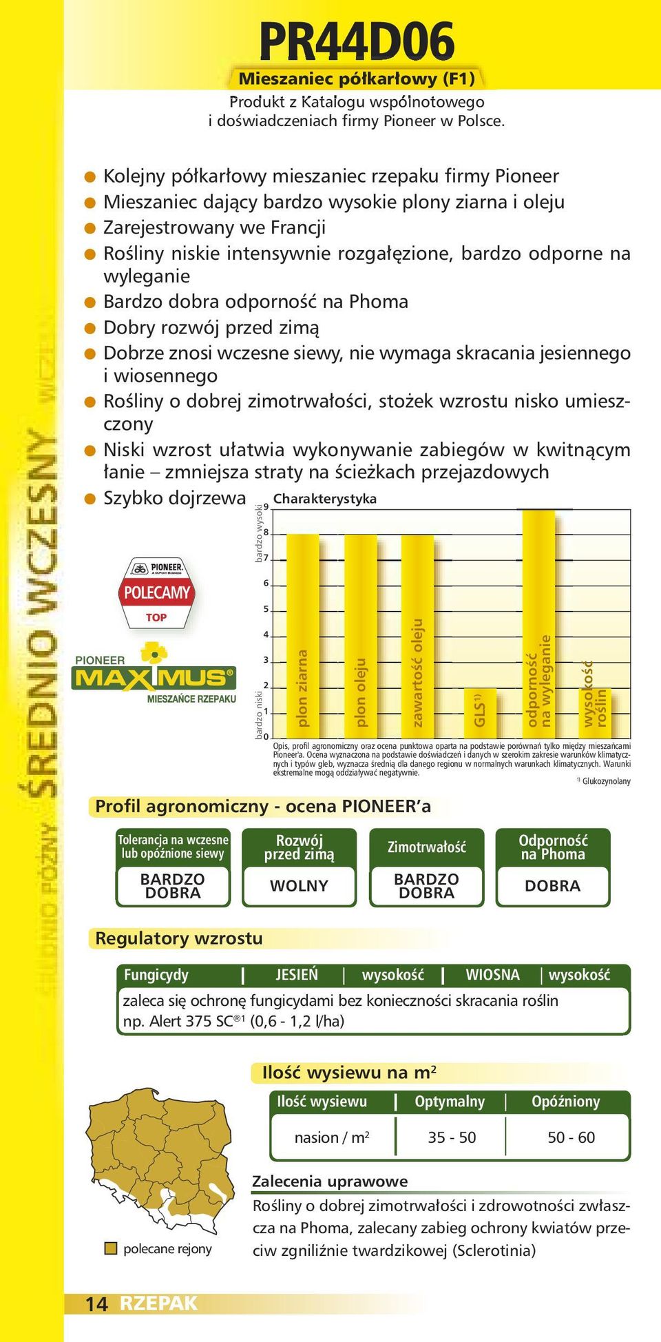 wymaga skracania jesiennego i wiosennego Rośliny o dobrej zimotrwałości, stożek wzrostu nisko umieszczony Niski wzrost ułatwia wykonywanie zabiegów w kwitnącym łanie zmniejsza straty na ścieżkach