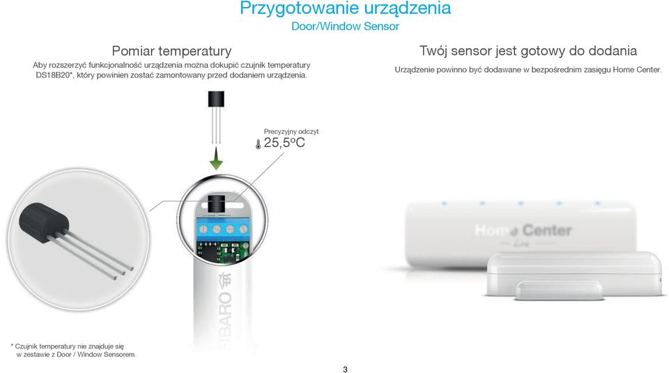 Twój sensor jest gotowy do dodania Urz¹dzenie powinno byæ dodawane w bezpośrednim zasiêgu Home