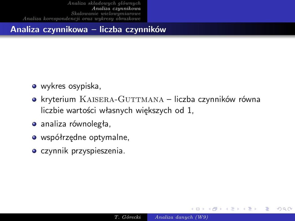 wartości własnych większych od 1, analiza