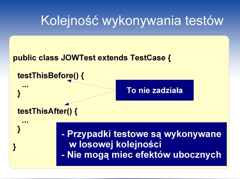 .. To nie zadziała testthisafter() {.